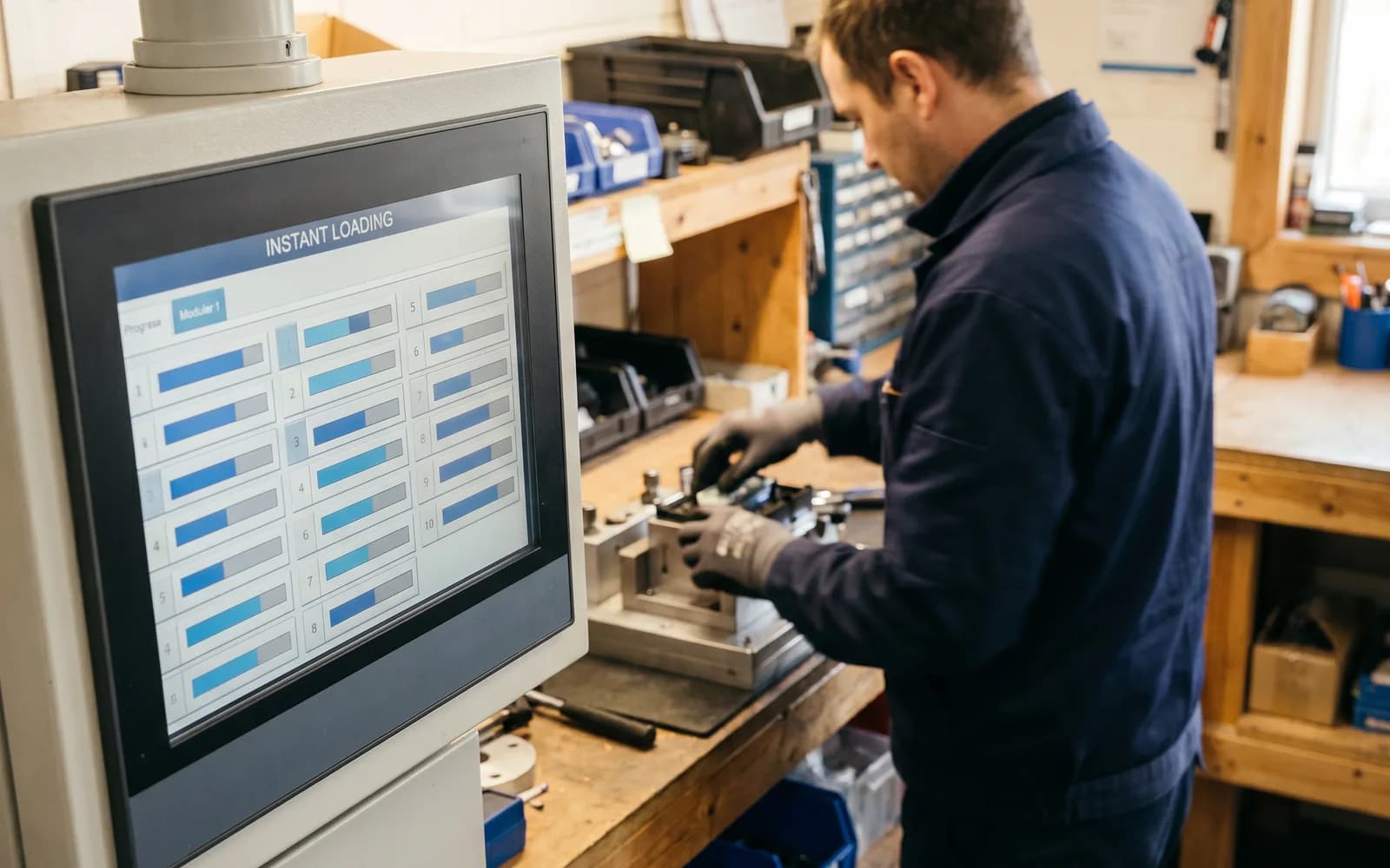 Assembly-line screen with lightning-fast load times – performance caching