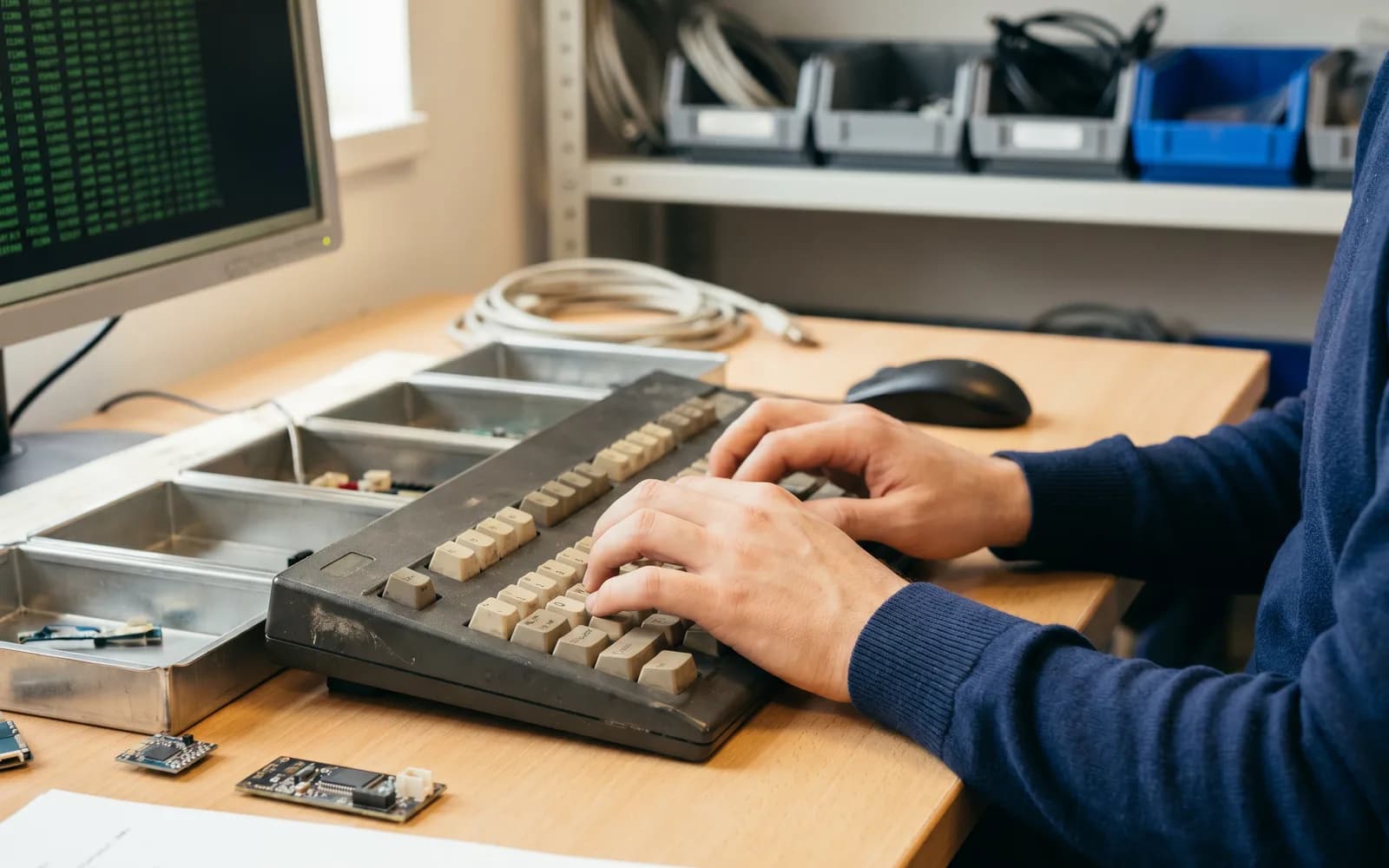 Fast hands on the keyboard at a data-entry terminal – speed by keyboard